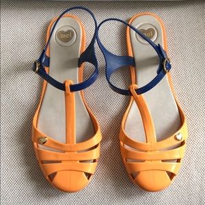 Mel by Melissa Orange and Blue Sandals